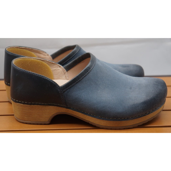 Dansko Brenna Women's Clogs, Navy Blue Burnished Suede, W38 new without box - Picture 1 of 10